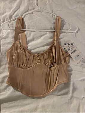 Zara Nude Satin Bustier